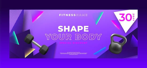 Facebook-cover-designvorlage für fitnesscenter