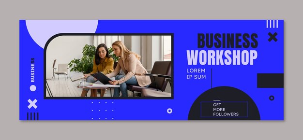 Facebook-Cover für Business-Workshops im flachen Design