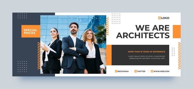 Facebook-Cover für die Karriere des flachen Designarchitekten