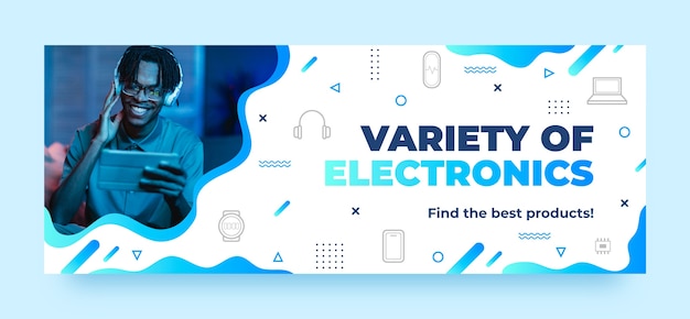 Facebook-cover-vorlage für elektronikgeschäfte