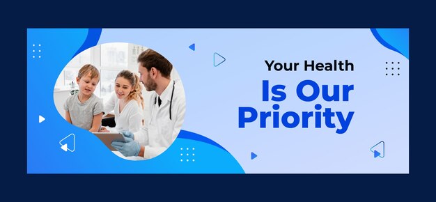 Facebook-Cover-Vorlage für Gesundheitseinrichtungen mit Farbverlauf
