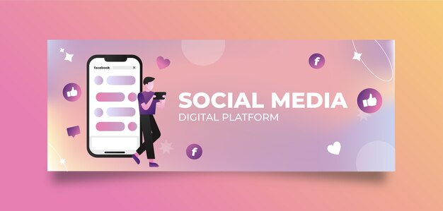 Facebook-Gruppen-Cover-Illustration mit Farbverlauf