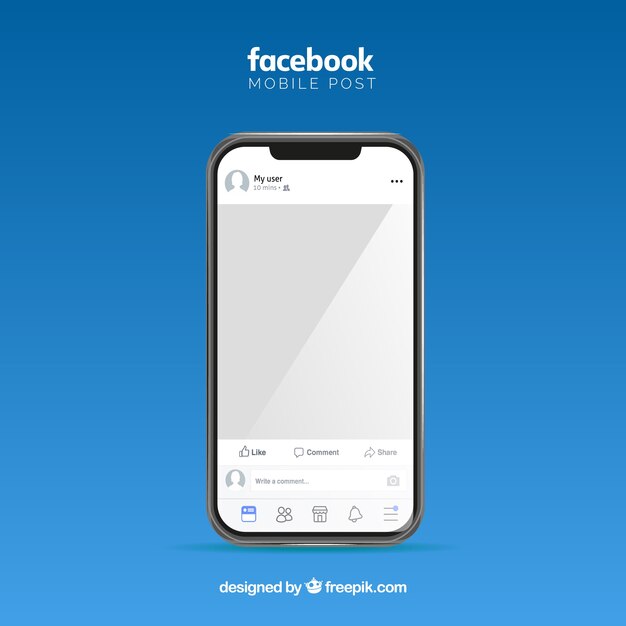 Facebook mobile Post mit flachem Design