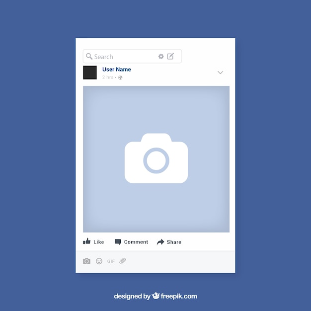 Kostenloser Vektor facebook mobile post mit flachem design