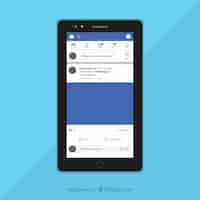 Kostenloser Vektor facebook mobile post mit flachem design