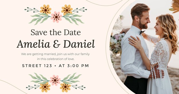 Facebook-Post-Vorlage für botanische Hochzeiten