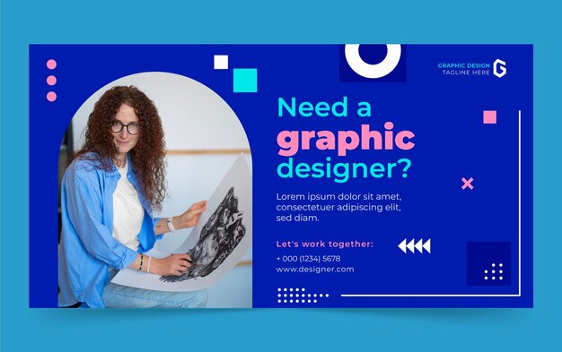 Facebook-Vorlage für Grafikdesigner im flachen Design