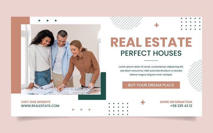 Kostenlose Vektor facebook-vorlage für immobiliengeschäfte im flachen design