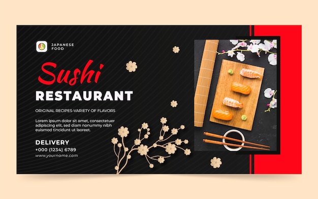 Facebook-Vorlage für japanische Restaurants
