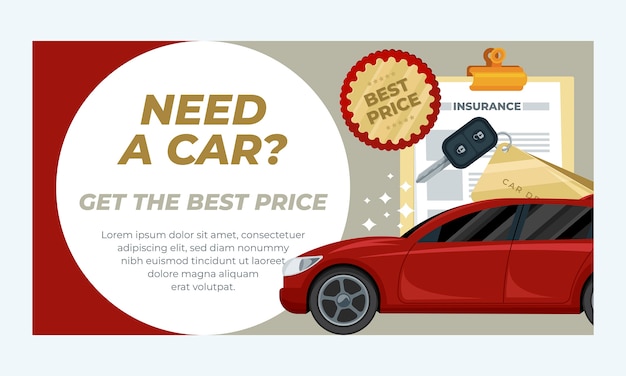 Kostenloser Vektor facebook-vorlage für luxusautohändler im flachen design