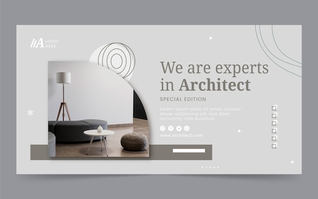 Facebook-Vorlage für minimalistisches Architekturprojekt