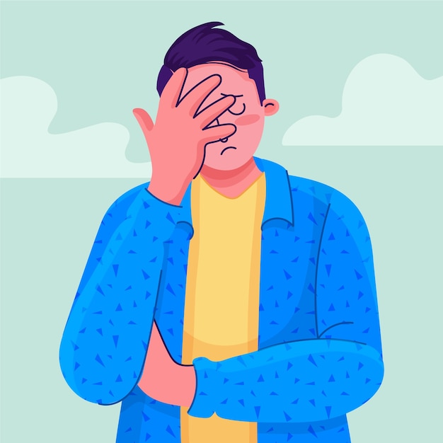 Facepalm-illustration im flachen design