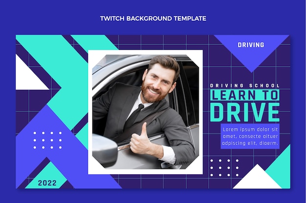 Fahrschulvorlage im flachen Design