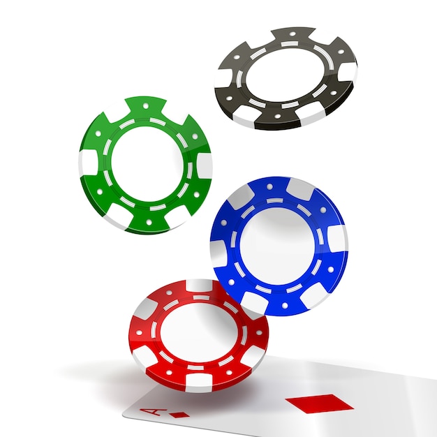Kostenloser Vektor fallende pokerchips isoliert