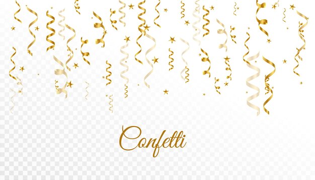 Fallendes goldenes Konfetti-Hintergrunddesign