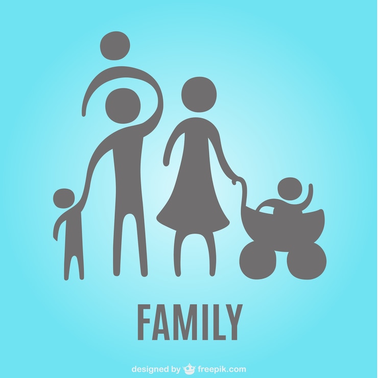 Kostenlose Vektor familie silhouetten symbol