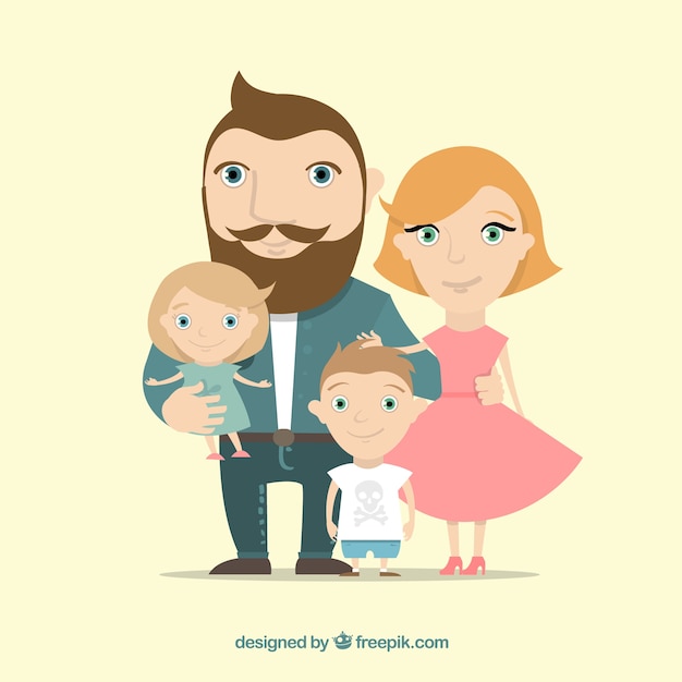 Kostenloser Vektor familien illustration