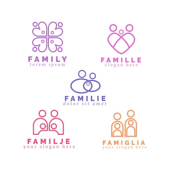 Familienlogo-sammlungskonzept