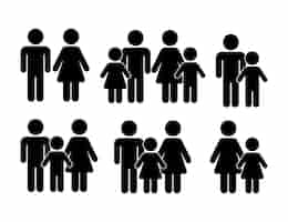 Kostenloser Vektor familiensymbol im flachen design