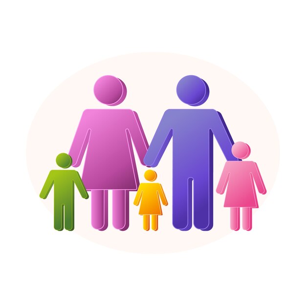 Familiensymbol mit Farbverlauf