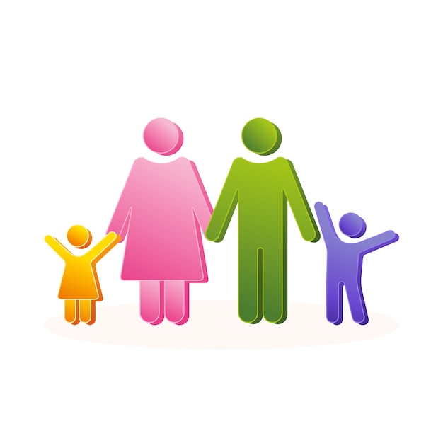 Kostenloser Vektor familiensymbol mit farbverlauf
