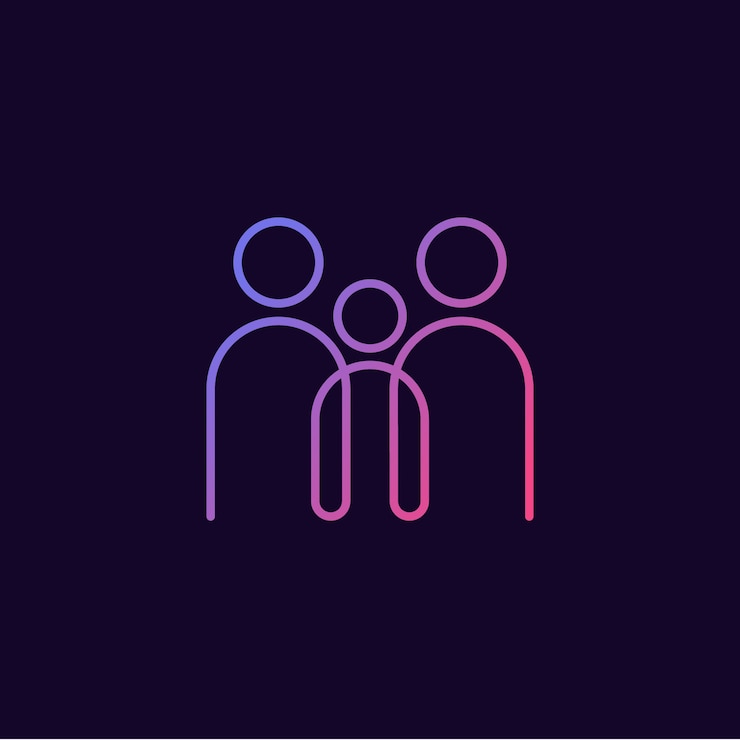 Kostenlose Vektor familiensymboldesign mit farbverlauf