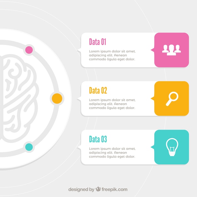 Fantastische gehirn infografik mit farbdetails