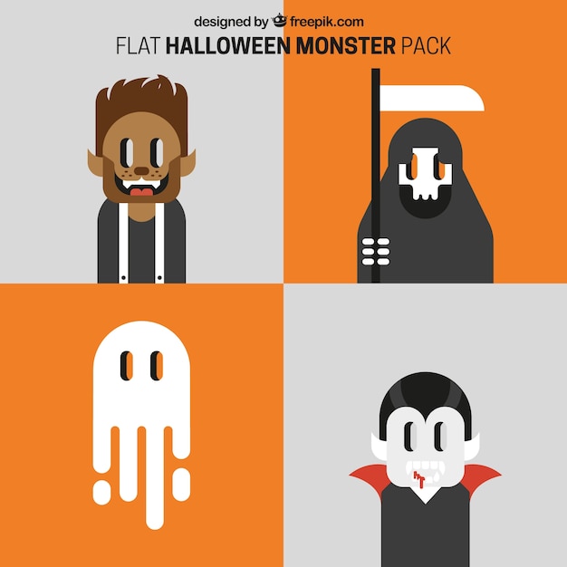 Kostenloser Vektor fantastische monster bereit für halloween