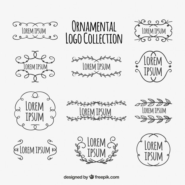 Kostenloser Vektor fantastische ornamental logos mit verschiedenen designs