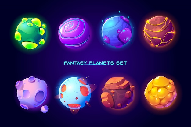 Fantastische weltraumplaneten für das ui-galaxiespiel