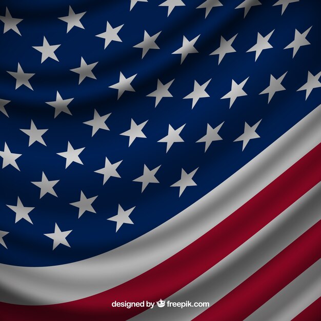 Fantastischer Hintergrund der realistischen amerikanischen Flagge