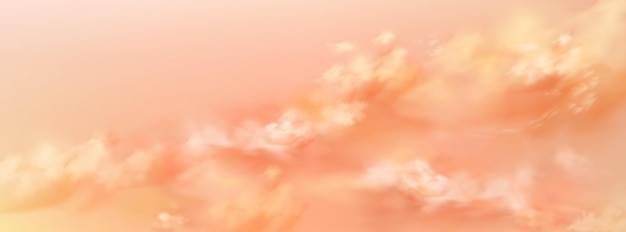 Kostenloser Vektor fantastischer pfirsichhimmel mit weicher rosafarbener wolkenstruktur