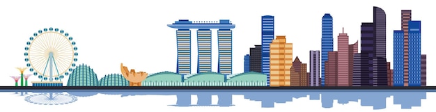 Farbe singapur stadtskyline