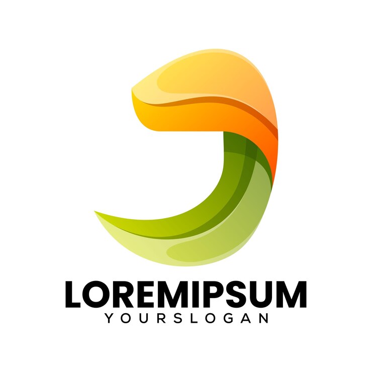 Kostenlose Vektor farbenfroher buchstabe j kreatives symbol-logo-design.