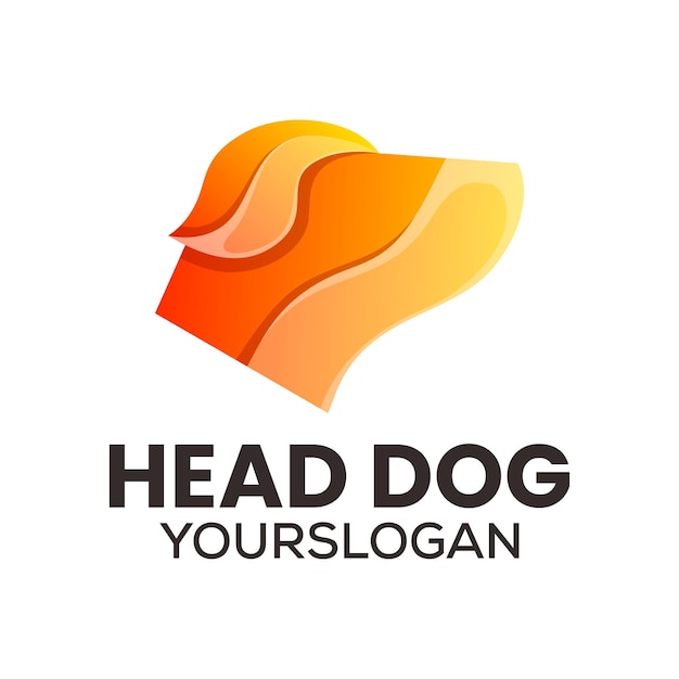 Farbenfrohes ikonen-logo-design für den kopf des hundes