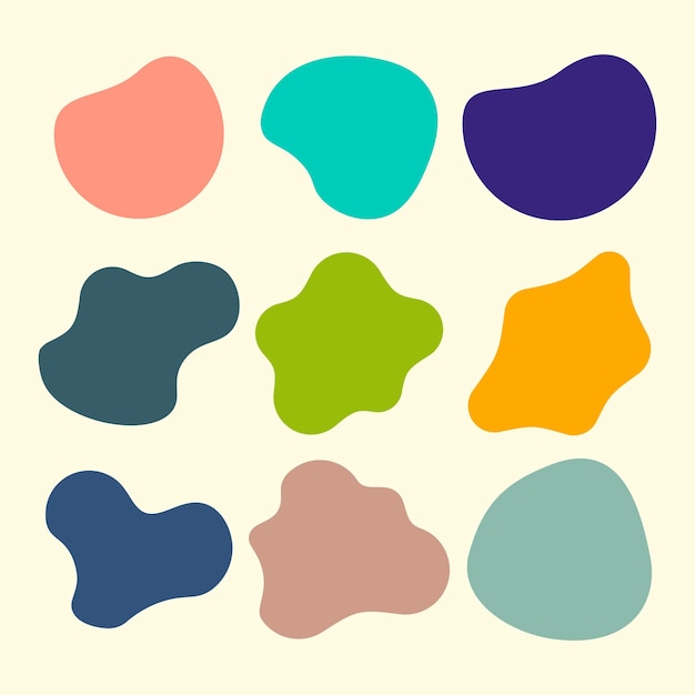 Farbige abstrakte Formen flüssige handgezeichnete organische Formen Vektorformen kreative Elemente