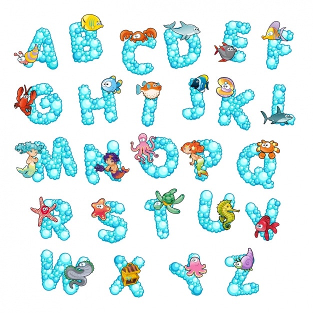 Kostenloser Vektor farbige alphabet design