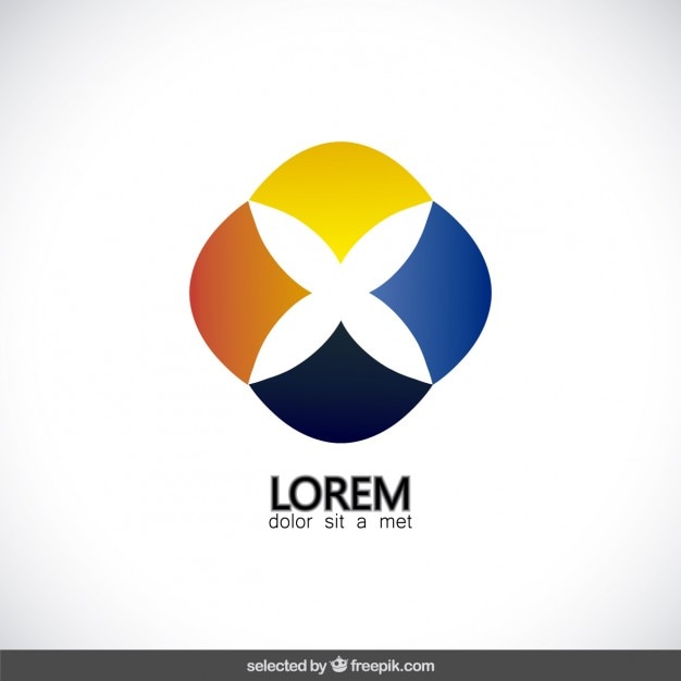 Kostenloser Vektor farbige blumenlogo