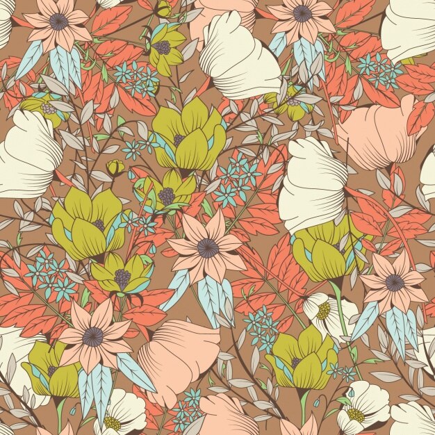 Kostenlose Vektor farbige blumenmuster design