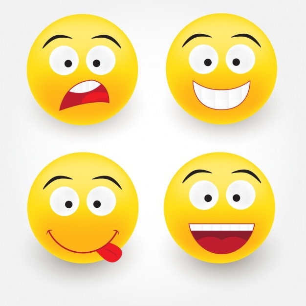 Kostenloser Vektor farbige emoticons sammlung