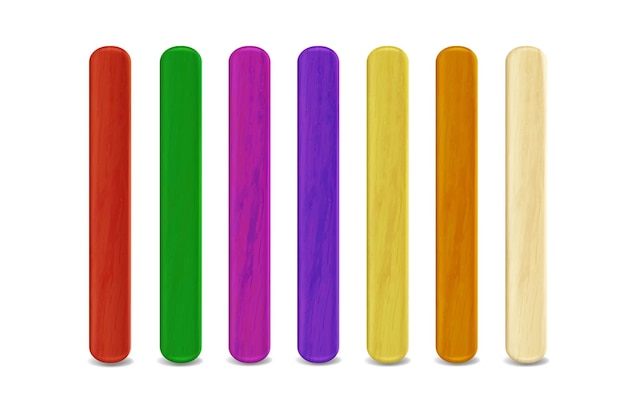 Farbige Holzstäbchen für Eis am Stiel und Popsticks