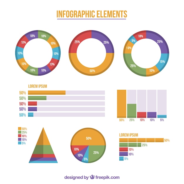 Kostenloser Vektor farbige infografik-elemente