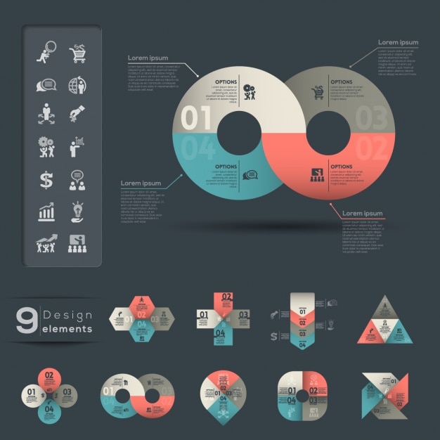 Kostenloser Vektor farbige infografik-vorlage