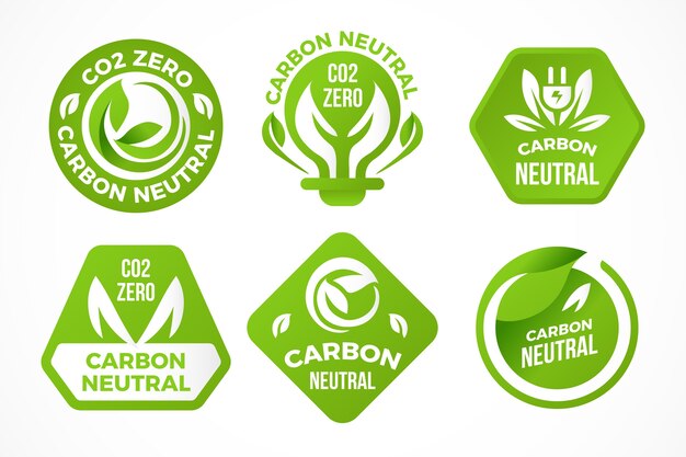 Farbige kohlenstoffneutrale Etiketten und Stempel