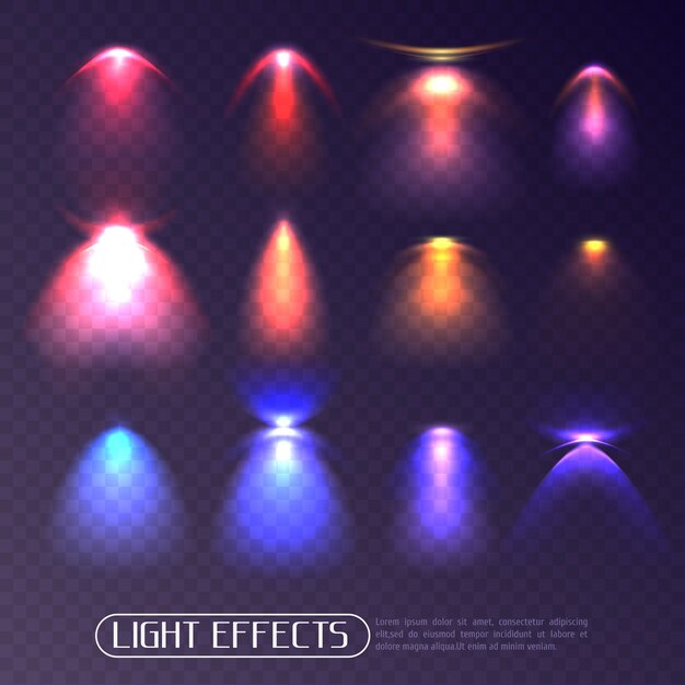 Farbige Lichteffekte Transparent Set