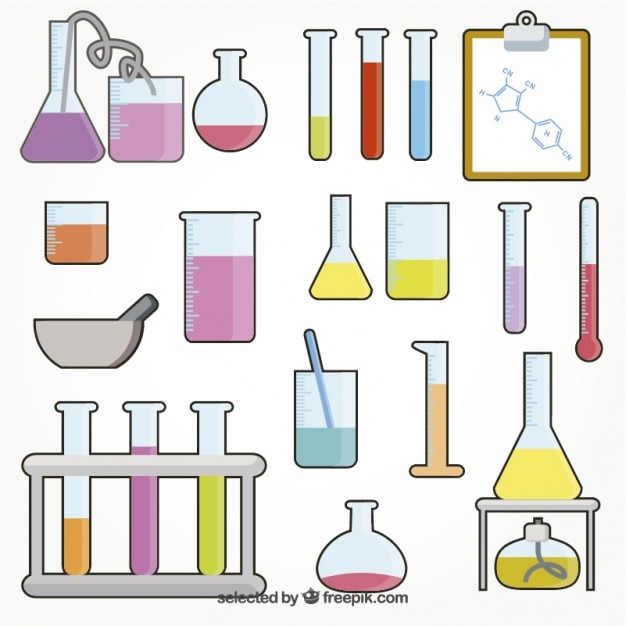 Kostenloser Vektor farbige reagenzgläser