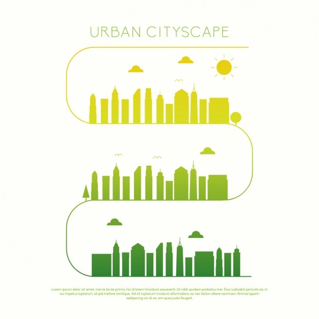 Kostenloser Vektor farbige skyline design