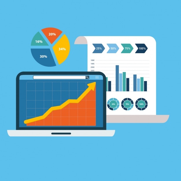 Kostenloser Vektor farbige statistiken design