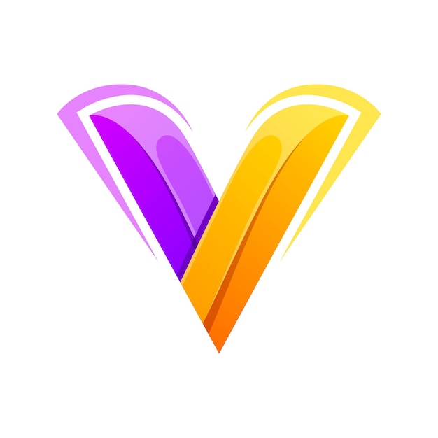 Kostenloser Vektor farbiges v-buchstaben-logo-design