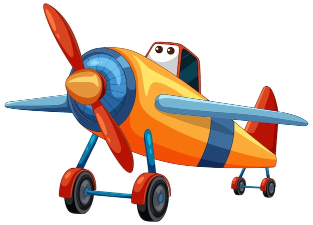 Farbiges Zeichentrickfilmflugzeug mit Augen